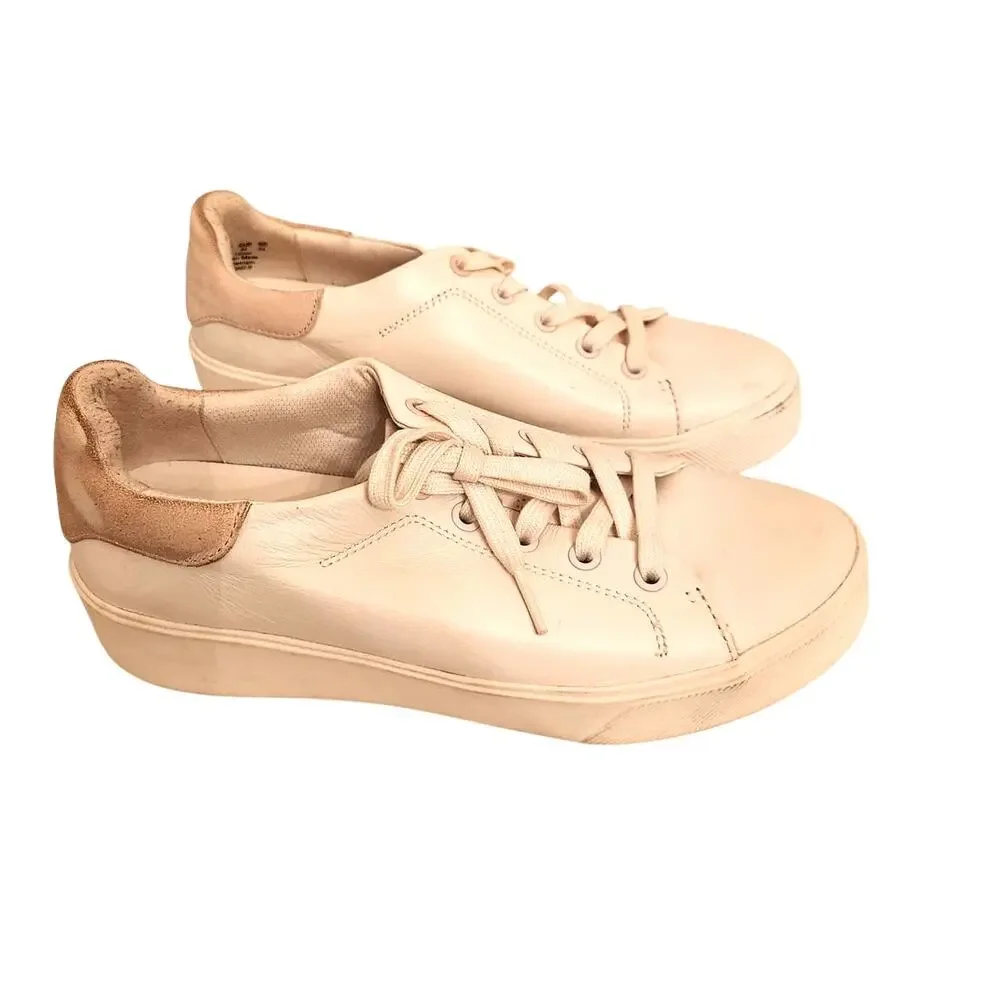 Naturalizer Morrison 2.0 Leather Lace Up Sneaker Beige 7.5